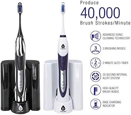 Black ultra high powered sonic toothbrush with dock — photo 3