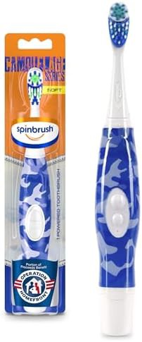 Camouflage kids battery soft toothbrush