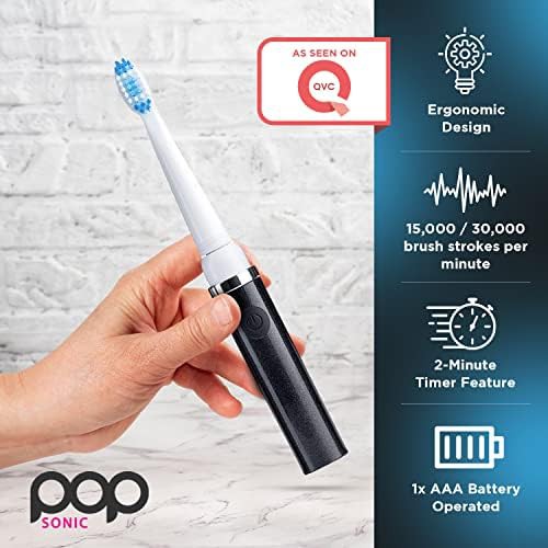Black battery powered sonic toothbrush — photo 3