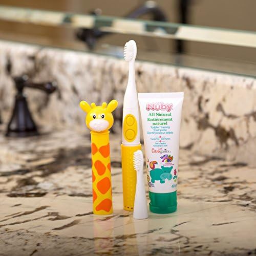 Yellow giraffe character toothbrush for kids — photo 3