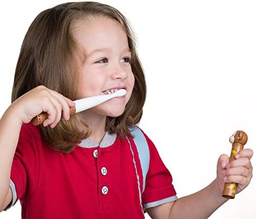 Yellow giraffe character toothbrush for kids — photo 4