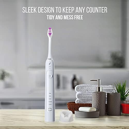 White sonic rechargeable toothbrush with five modes — photo 5