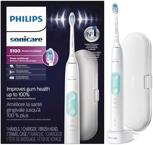 White rechargeable toothbrush with pressure sensor