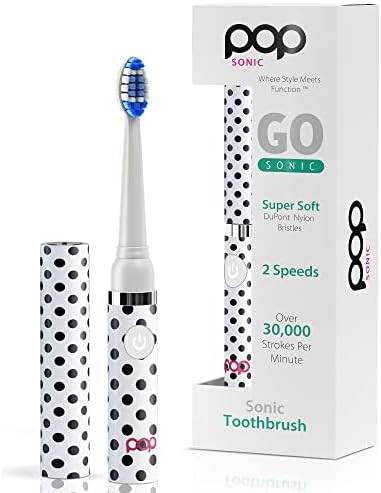 White dots pattern sonic toothbrush