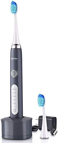 Grey sonic rechargeable toothbrush with five modes