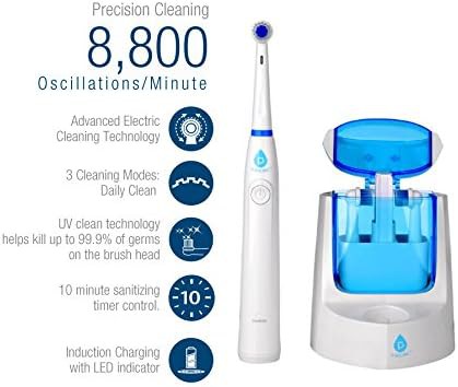 UV sanitizing rechargeable electric toothbrush with twelve heads — photo 5