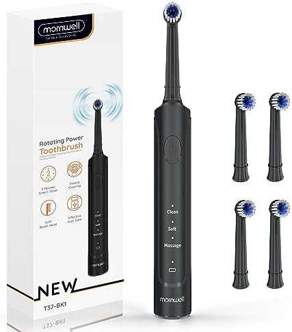 Rotary rechargeable toothbrush for adults and kids