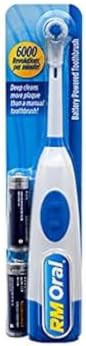 White battery powered toothbrush with soft bristles