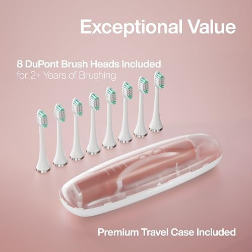 Satin rose gold whitening toothbrush with travel case — photo 5