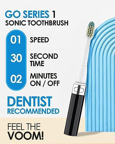 Black battery powered sonic travel toothbrush — photo 3