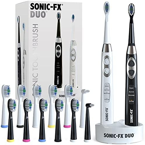 Duo Rechargeable Toothbrush Set in Black and White