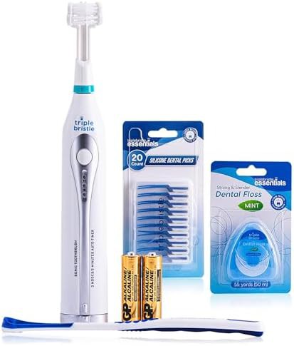 Portable battery powered travel sonic brush