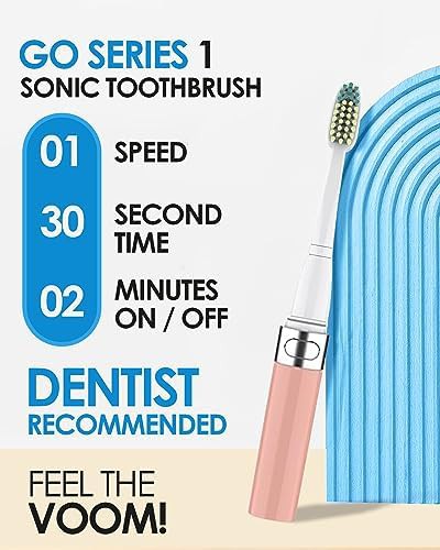 Pink battery powered sonic travel toothbrush — photo 3