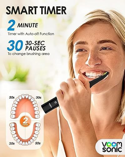 Black waterproof rechargeable sonic toothbrush — photo 4