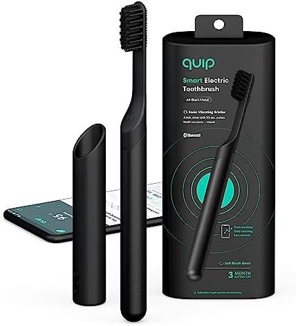 All black smart metal sonic toothbrush