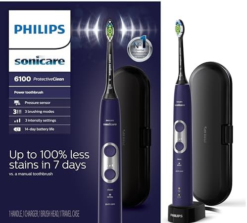 Deep purple rechargeable brush with pressure sensor