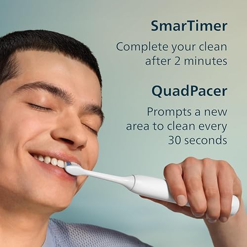 White daily power toothbrush with smart timer — photo 3