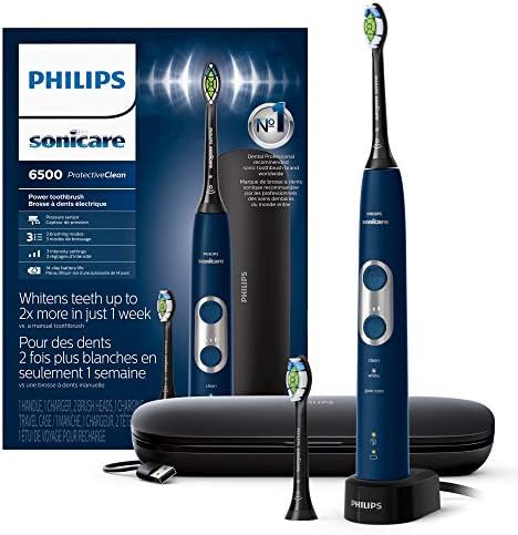 Rechargeable toothbrush with pressure sensor and whitening