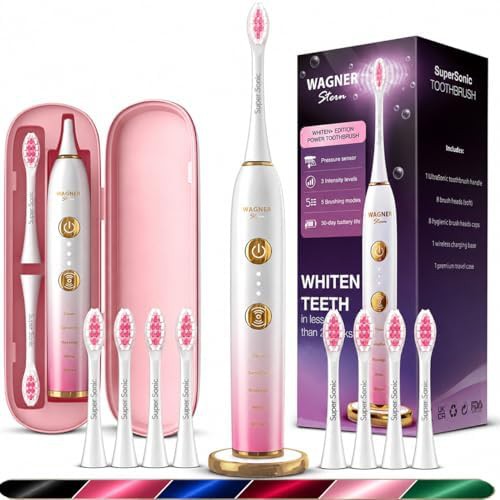 Whitening toothbrush with portable travel case