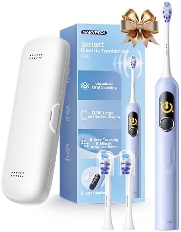 Blue kids toothbrush with visual timer