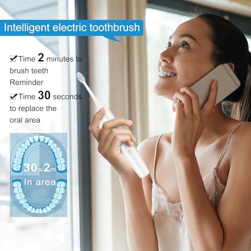 White sonic toothbrush with four cleaning modes — photo 4