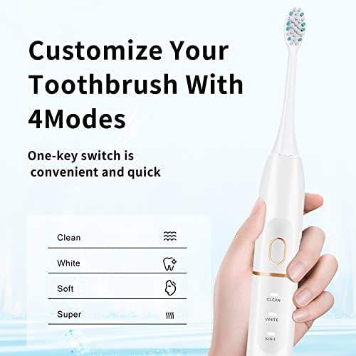 White sonic toothbrush with four cleaning modes — photo 5