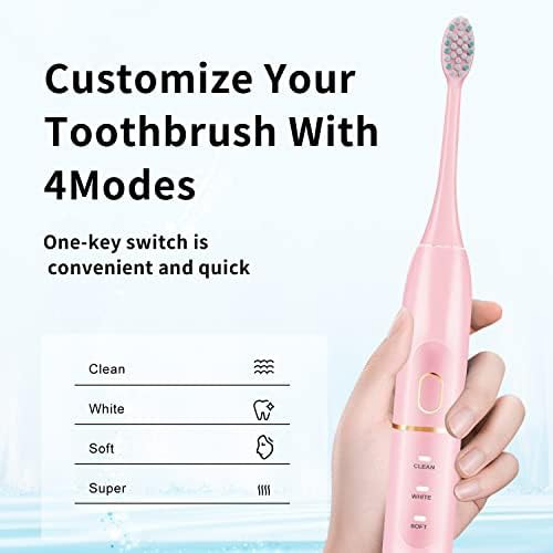 Pink sonic toothbrush with eight replacement heads — photo 5