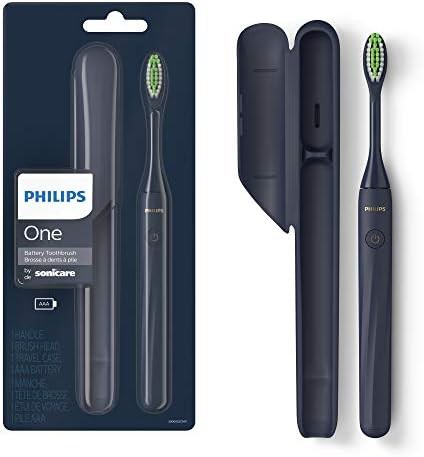 Midnight blue battery powered travel toothbrush