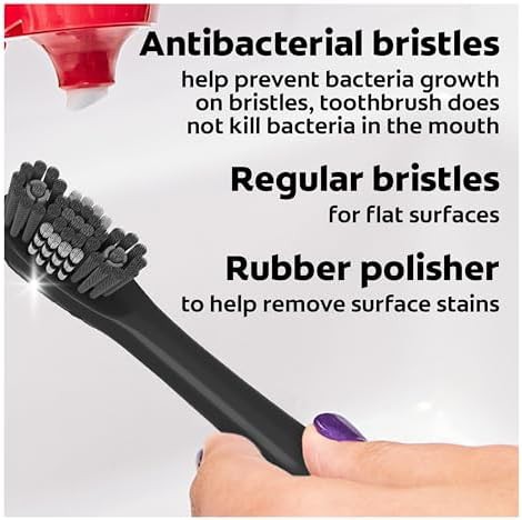 Charcoal battery brush with tongue scraper — photo 4