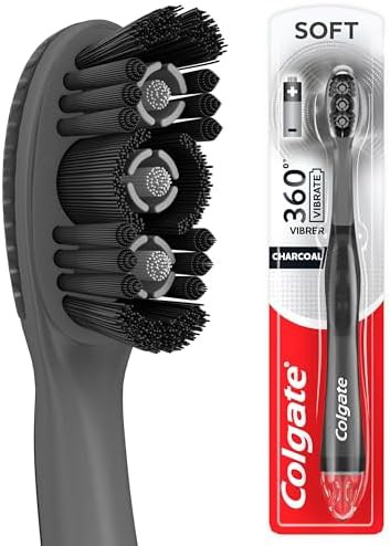 Black charcoal vibrating brush with scraper