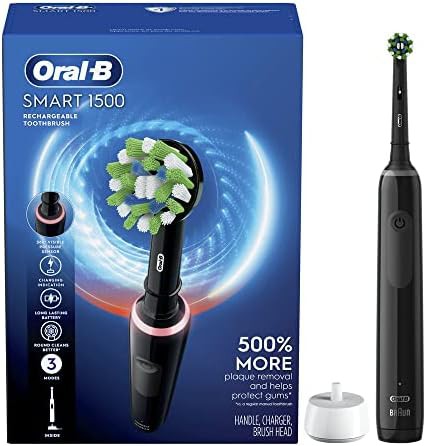 Smart 1500 black rechargeable electric toothbrush