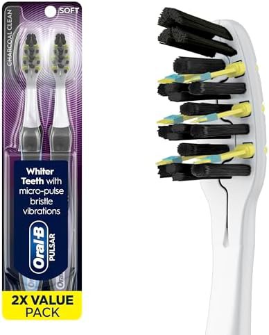 Pulsar charcoal soft battery toothbrush two pack
