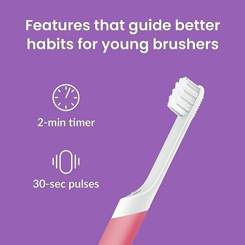 Pink rubber quip sonic kids toothbrush — photo 3