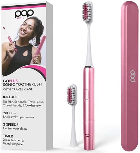 Rosy pink portable sonic toothbrush