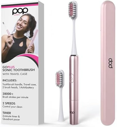 Rose gold travel sonic toothbrush