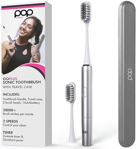 Silver travel sonic toothbrush