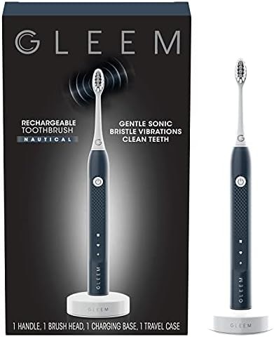 Nautical blue sonic rechargeable toothbrush