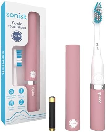 Sonisk Pulse dusty pink battery-powered sonic toothbrush