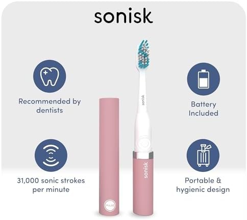 Sonisk Pulse dusty pink battery-powered sonic toothbrush — photo 3