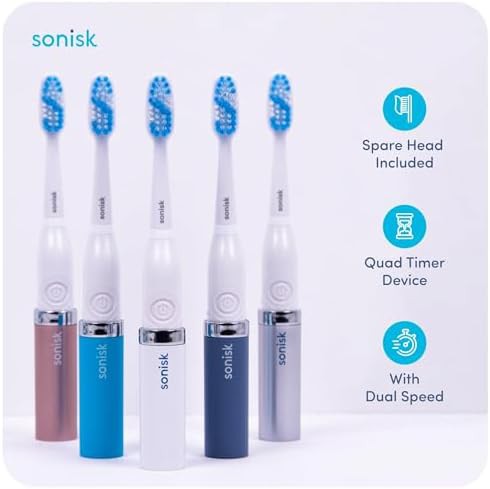 Sonisk Pulse metallic silver battery-powered sonic toothbrush — photo 4