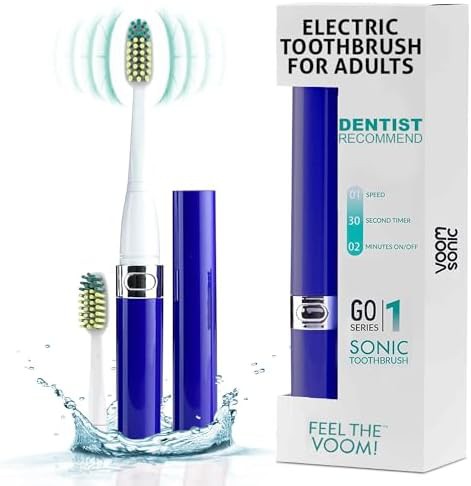 Royal blue battery powered sonic travel brush