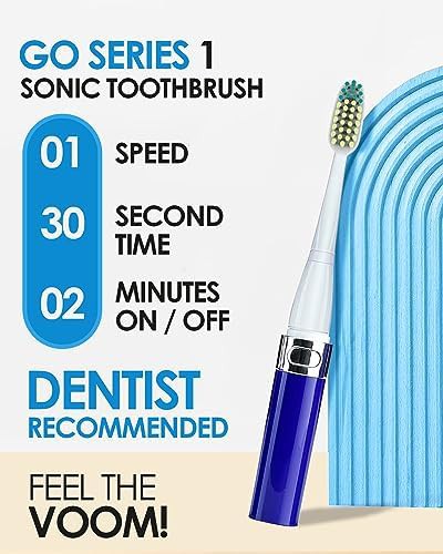 Royal blue battery powered sonic travel brush — photo 3