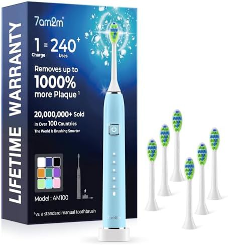 Long lasting sonic toothbrush in white