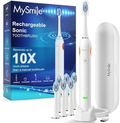 White sonic toothbrush for sensitive teeth
