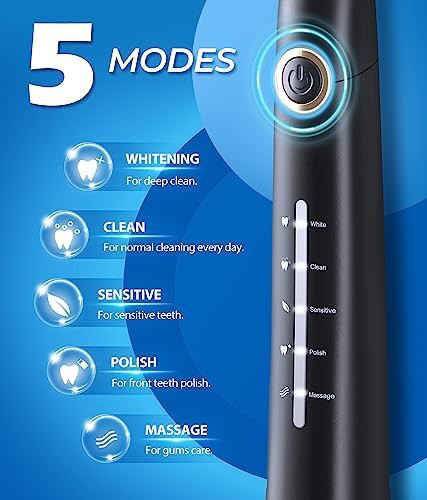 Black sonic electric toothbrush with travel case — photo 4