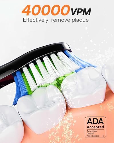 Black sonic toothbrush with eight brush heads — photo 3