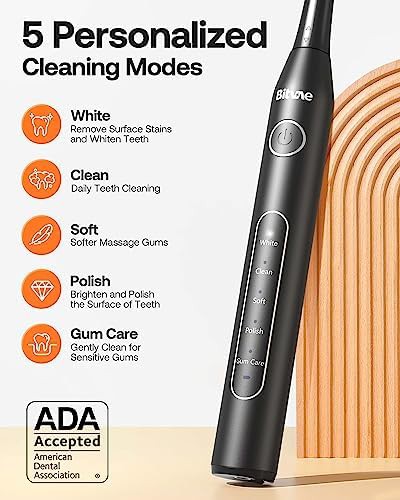 Black sonic toothbrush with eight brush heads — photo 5
