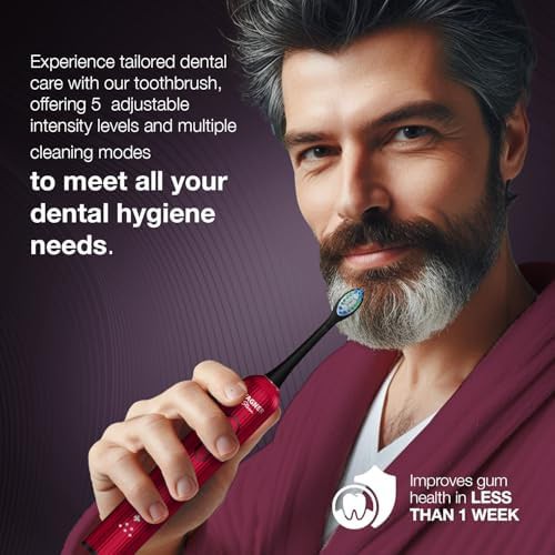 White waterproof sonic oscillation toothbrush — photo 4