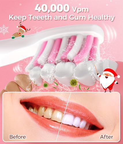 Pink sonic electric toothbrush with travel case — photo 3