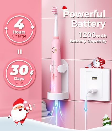 Pink sonic electric toothbrush with travel case — photo 5